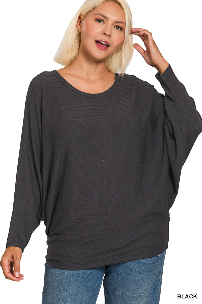 ZEN RIBBED DOLEMAN SLV TOP