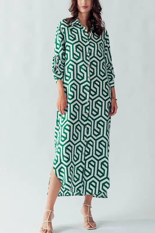 URBAN DAIZY GEO PRINT MAXI DRESS