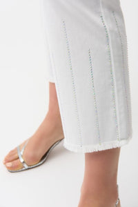 JOSEPH RIBKOFF CROP DENIM FLARE PANTS