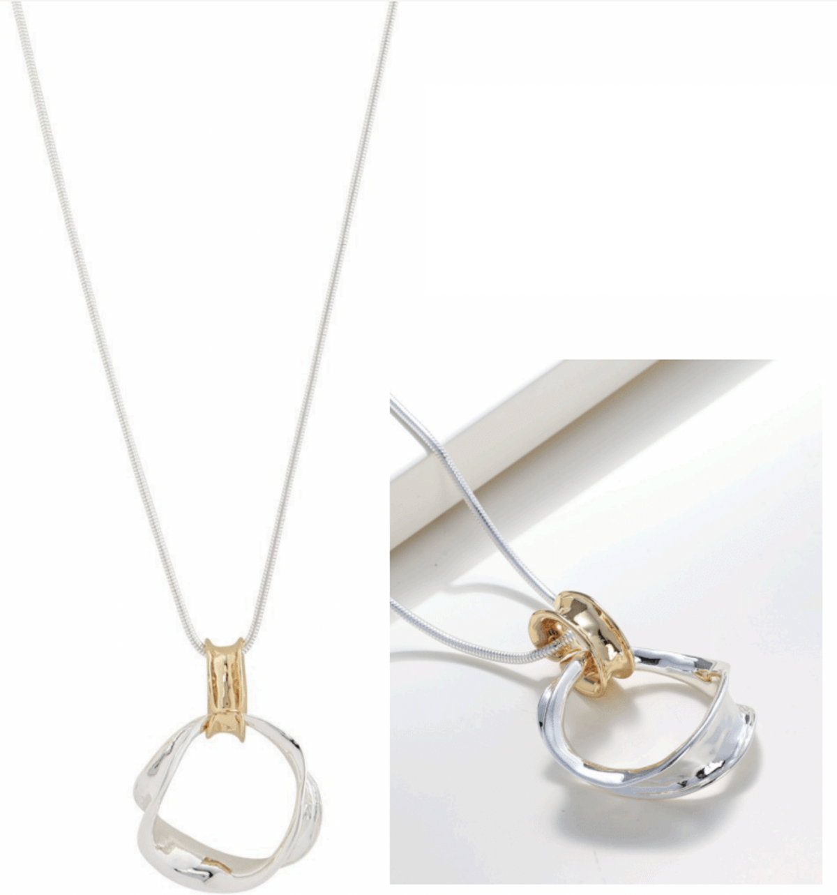 MERX NECKL FASHION SHINY TWO TONE