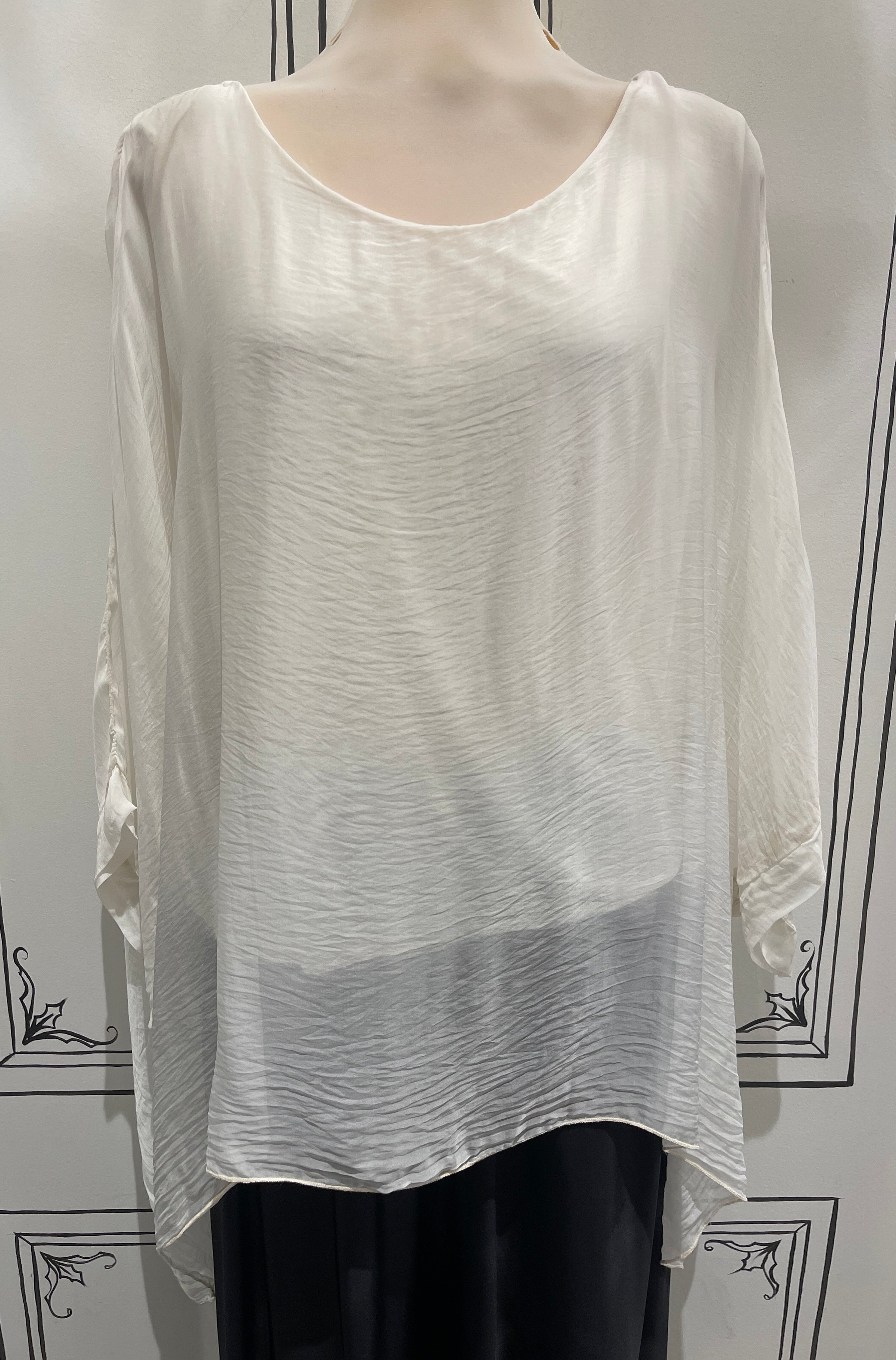 LONG SLEEVE SATIN TUNIC