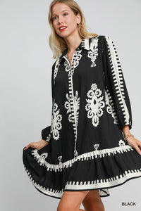 UM DRESS ABSTRACT PRINT MINI