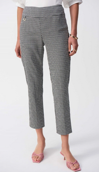 JOSEPH RIBKOFF GEO JACQUARD CROP PANTS