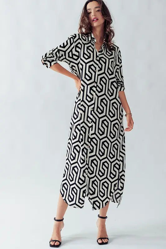 URBAN DAIZY GEO PRINT MAXI DRESS