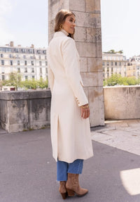 ATTENTIF COAT FITTED DOUBLE BREASTED LONG