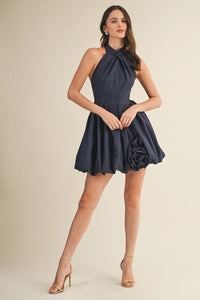 MUST PLEAT HALTER BUBBLE DRESS