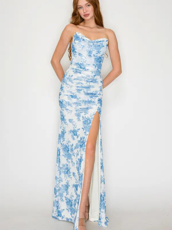 LOVS GOWN PRINT RUCH