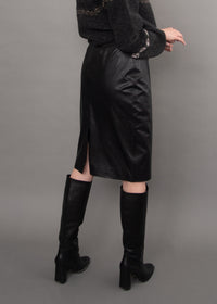 RD SKIRT FAUX LEATHER MIDI