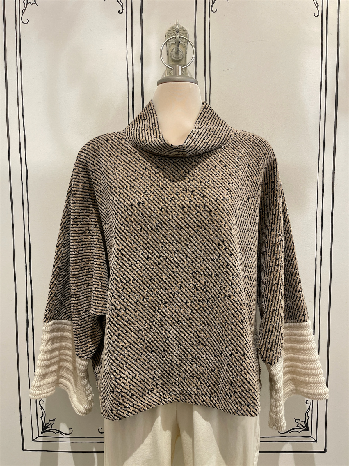 DIAGONAL TEXTURED SWEATER
