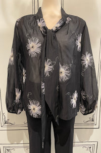 EMBROIDERED TUNIC WITH BOW