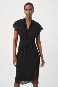JOSEPH RIBKOFF DRESS LACE TRIM SHEATH