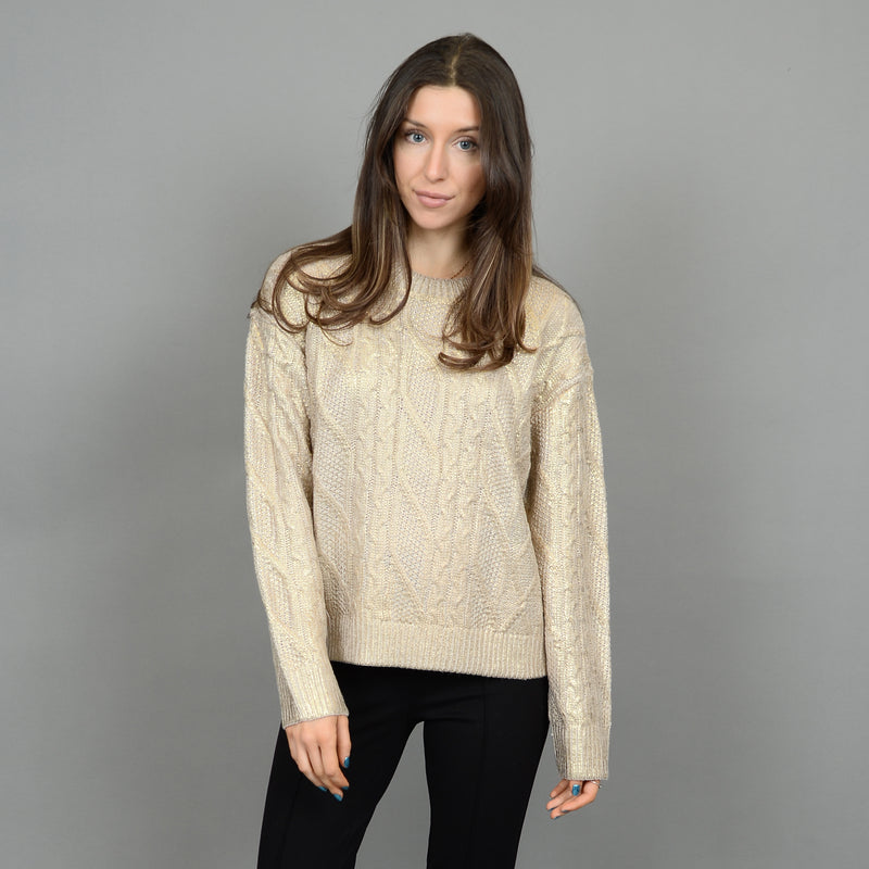 RD GOLD FOIL CREW SWEATER