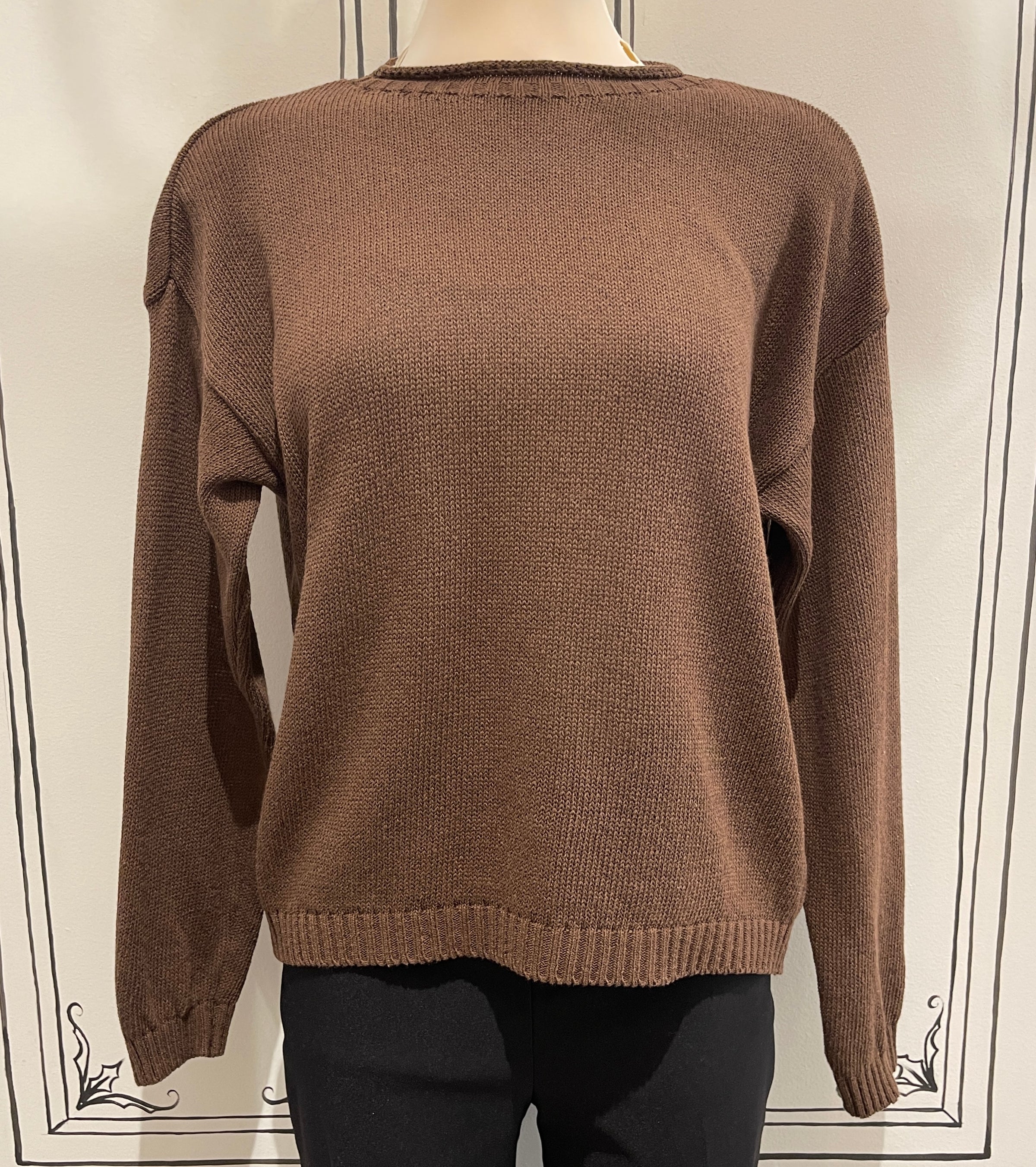 LONG SLEEVE PLAIN KNIT SWEATER