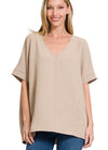 VNECK DOLMAN SHORT SLEEVE TOP