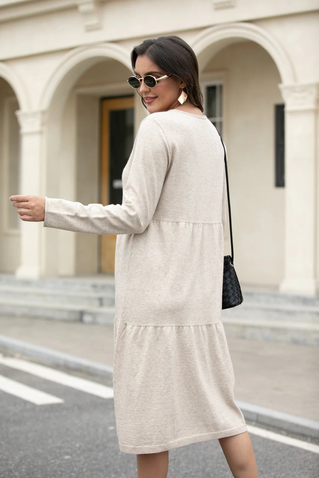 ORANGE DRESS KNIT CLASSIC LONG SLEEVE