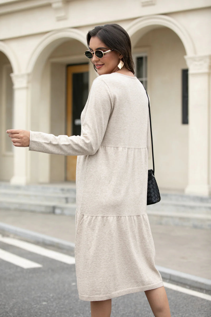 ORANGE DRESS KNIT CLASSIC LONG SLEEVE