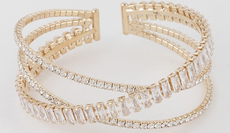 3AM BRACL TRIPLE CRSTL LACED CUFF