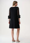 JOSEPH RIBKOFF SHEER RUFFLE SLEEVE DRESS