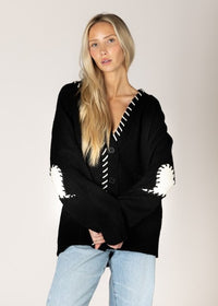 LYLA SWEATER V NECK  FRONT BUTTON