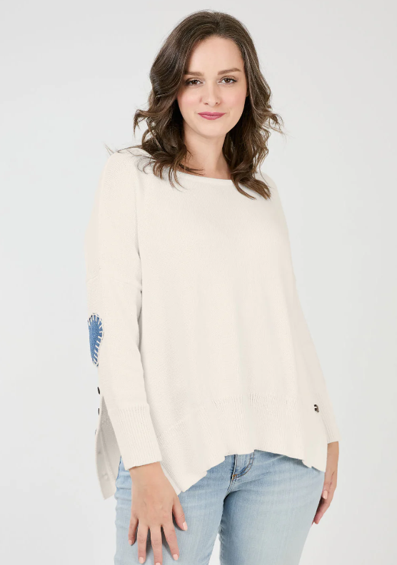 SHANNON PASSERO SWEATER WITH HEART ELBOW