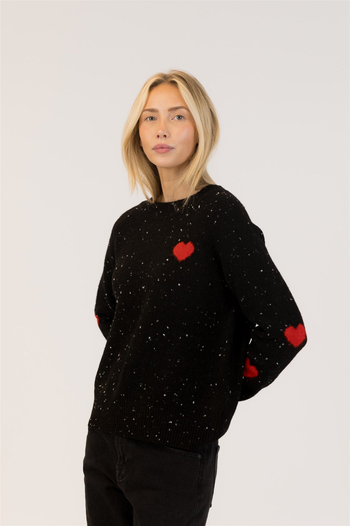 LYLA SWEATER PULLOVER HEARTS SLV
