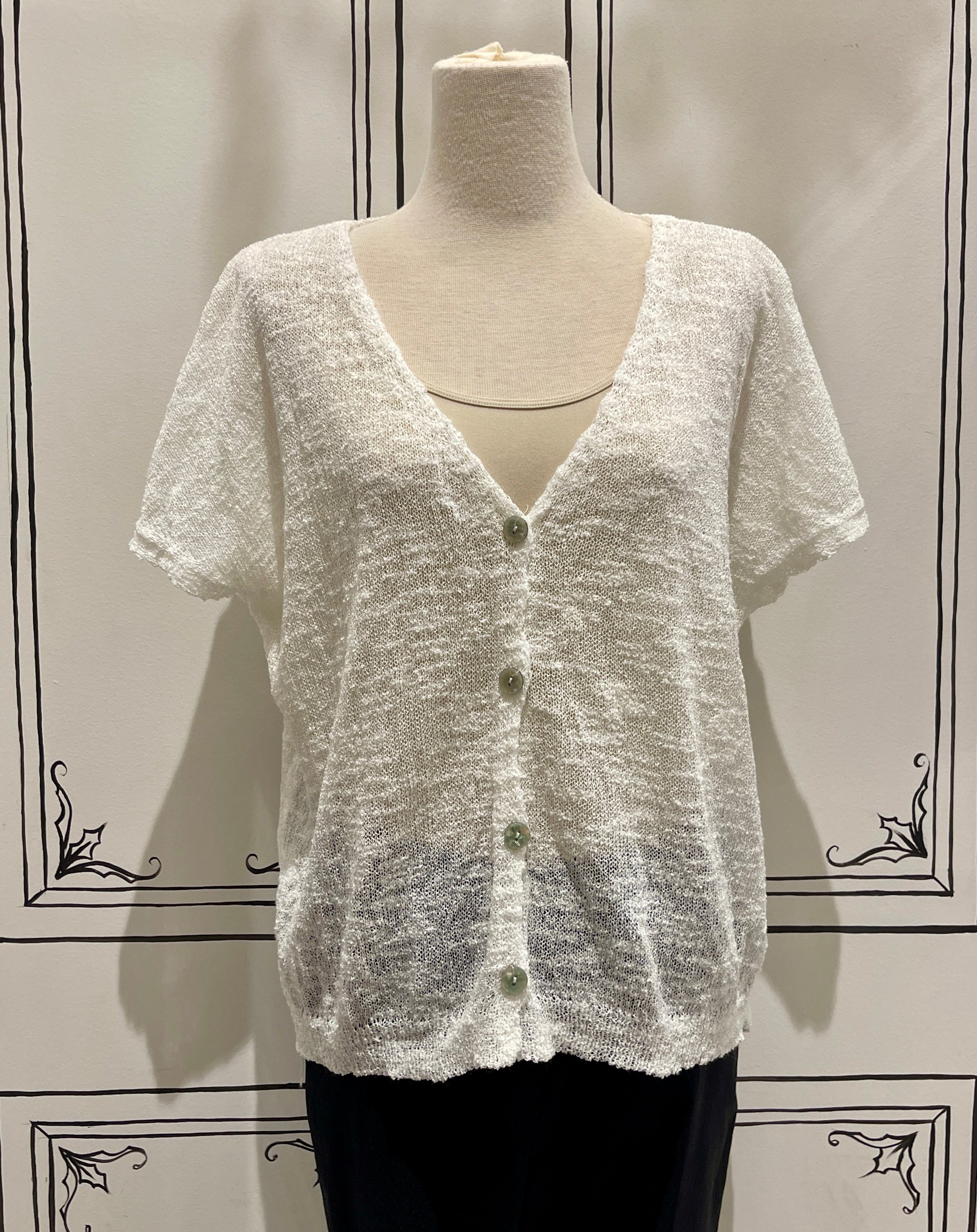 BUTTON UP SHORT SLEEVE CARDIGAN