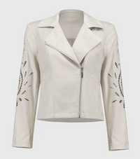 JOSEPH RIBKOFF JACKET FOILED FAUX SUEDE