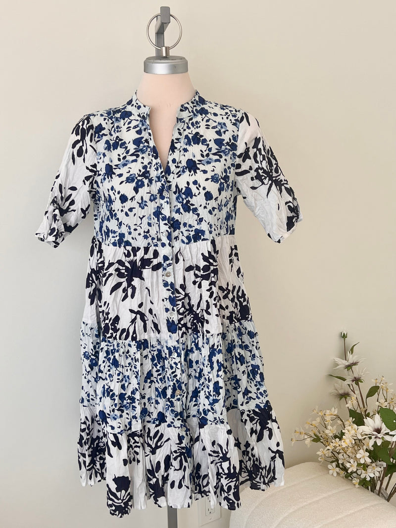 DRESS ADDICT VNECK BUTTON UP DRESS