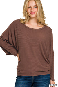 ZEN RIBBED DOLEMAN SLV TOP