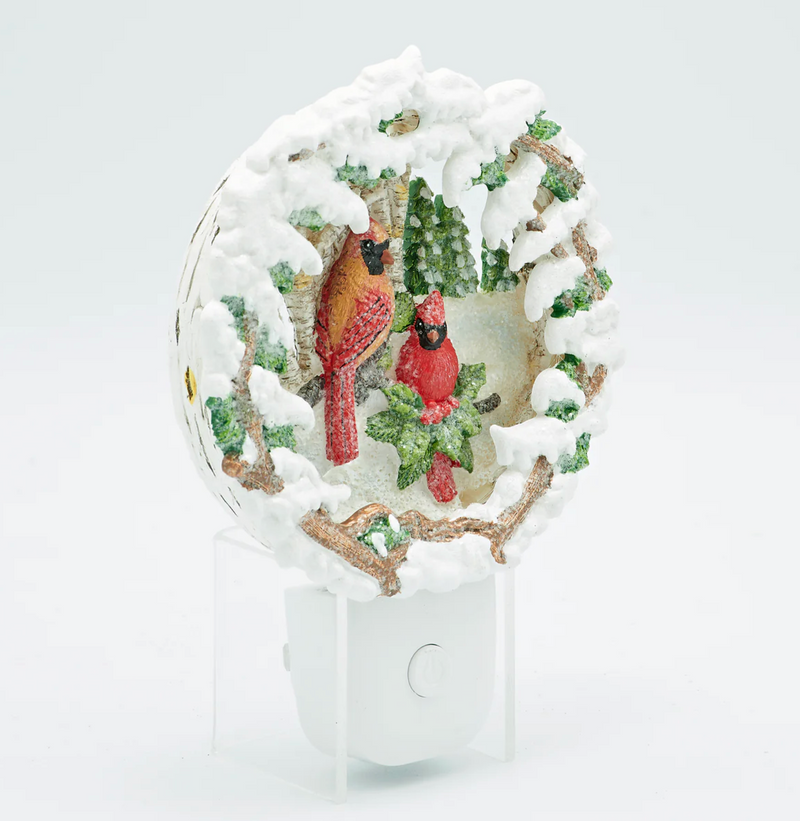 CARDINAL W SNOW NIGHT LIGHT