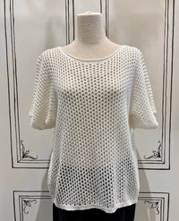 SHORT SLEEVE LOOSE KNIT SWEATER
