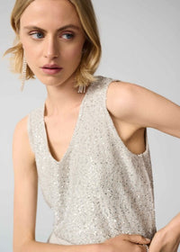 JOSEPH RIBKOFF KNIT SEQUIN TANK