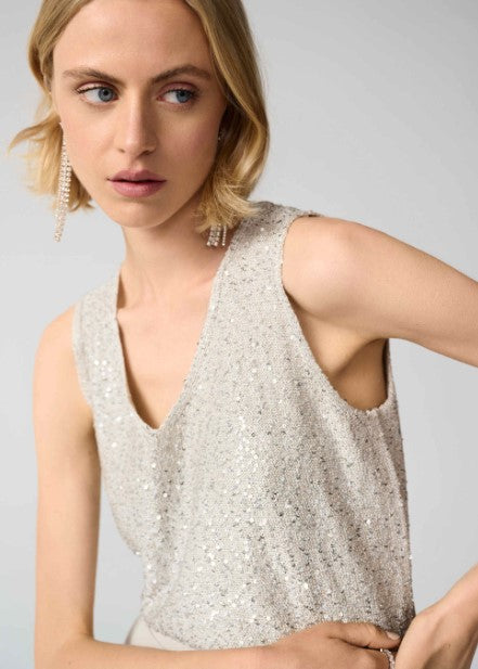 JOSEPH RIBKOFF KNIT SEQUIN TANK