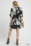 UM DRESS LG FLORAL 3/4 SLV