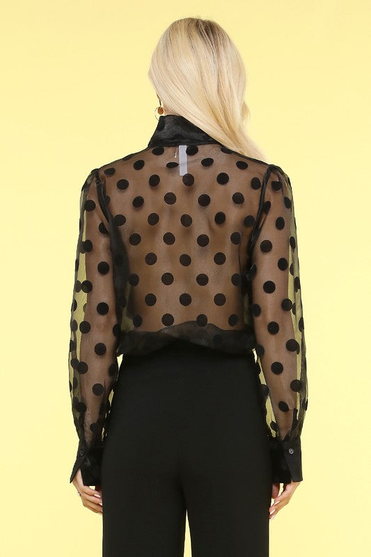 ORGANZA POLKA DOT BLOUSE