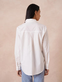 ATTENTIF TOP PLAIN COTTON LAPEL COLLAR