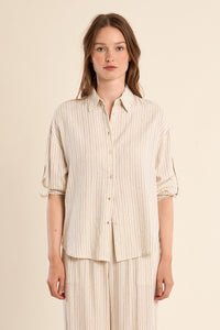 MOLLY TOP BUTTON UP W/COLLAR S/S