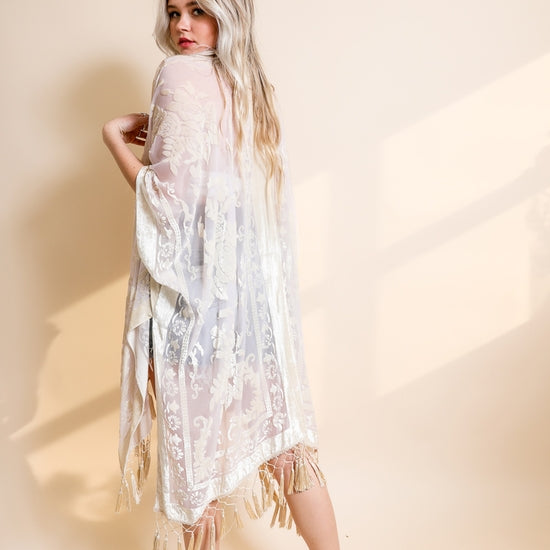 KIMONO VELVET TASSEL