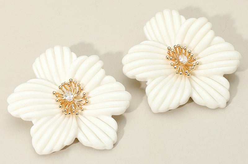 WONA EARR OVERSIZ RESIN FLOWER
