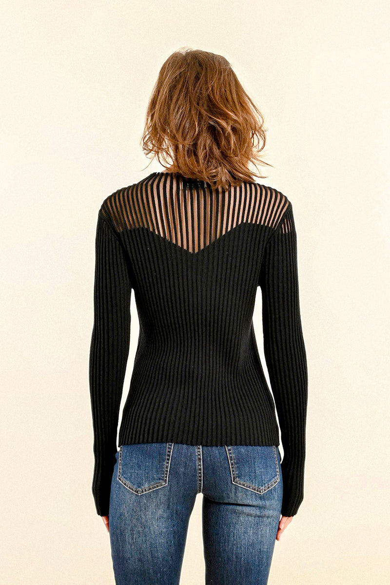 MOLLY BRACKEN SHEER RIBBED TOP