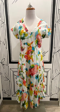 V NECK SHIRT STYLE DRESS