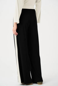 JOSEPH RIBKOFF SILKY KNIT COLOR BLOCK WIDE LEG