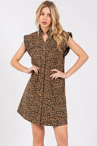 LEOPARD DENIM SHIRTDRESS