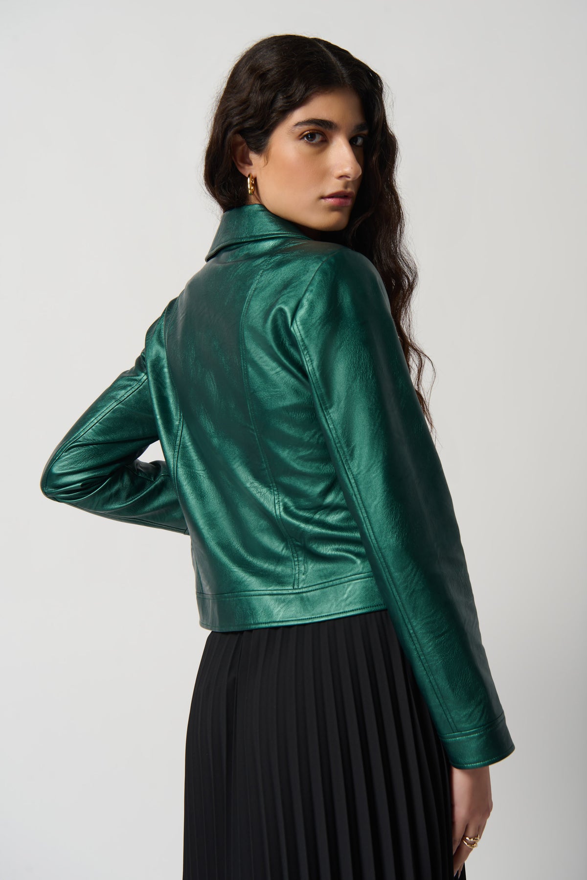 JOSEPH RIBKOFF PEARLIZED MOTO JACKET