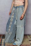 POL PANTS DENIM MIX WIDE