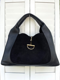 ITALIAN LEATHER SLOUCH BIT HARDWARE BAG