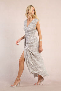 MOLLY DRESS LONG V NECK SLVLS