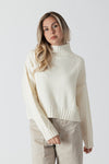 LYLA AND LUX SWEATER MOCK NECK CABLE KNIT