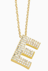 RHINESTONE LETTER INITIAL NECKLACE