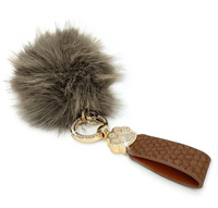 JACQUELINE KENT FAUX FUR POM POM KEYCHAIN